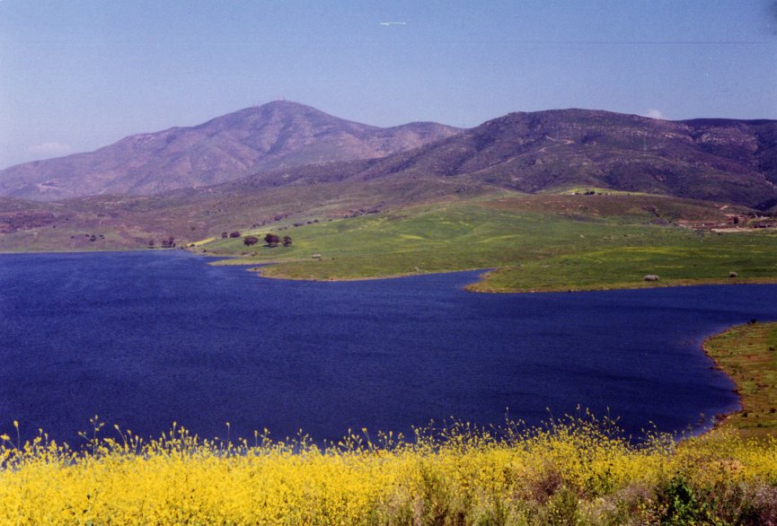 Sweetwater Reservoir and the hills beside Bonita